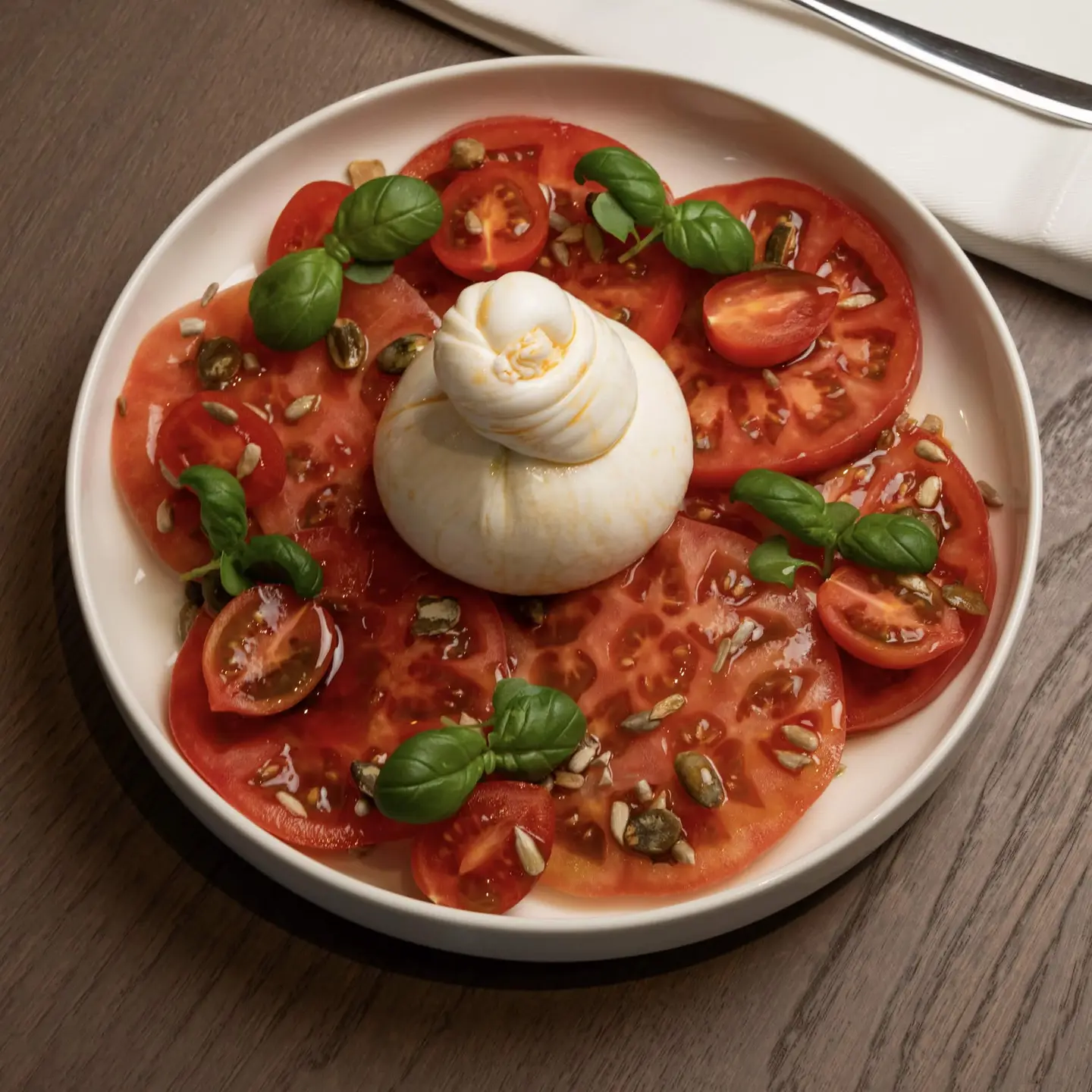 Salată de roșii cu burrata